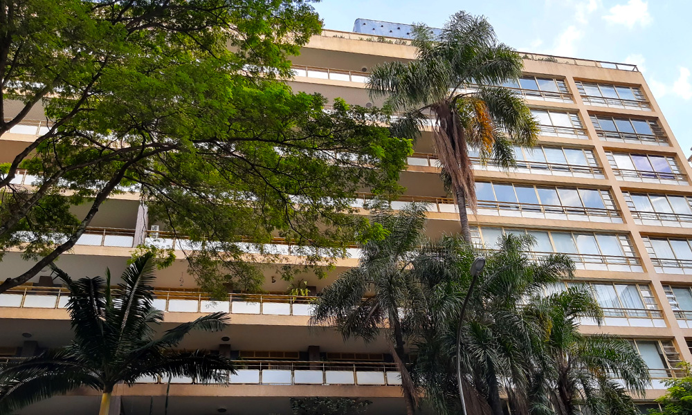 Fachada do Edifício Prudência, na Avenida Higienópolis